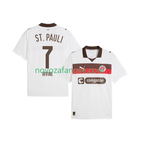 Nogometni Dres St. Pauli Jackson Irvine 7 Muški Gostujući 2025-2026 Kratkih Rukava