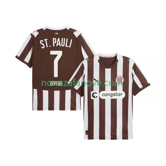 Nogometni Dres St. Pauli Jackson Irvine 7 Muški Domaći 2025-2026 Kratkih Rukava