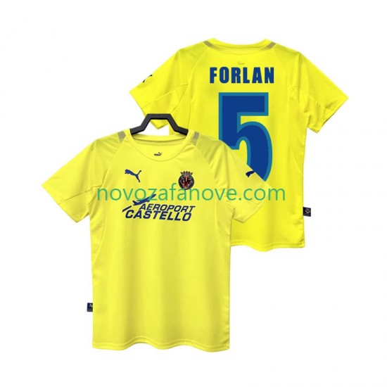 Nogometni Dres Villarreal CF FORLAN 5 2005 Retro Muški Domaći 2006 Kratkih Rukava
