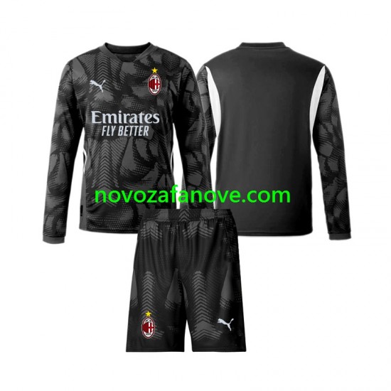 Nogometni Dres AC Milan Golmanski Dječji Domaći 2024-2025 Dugim Rukavima