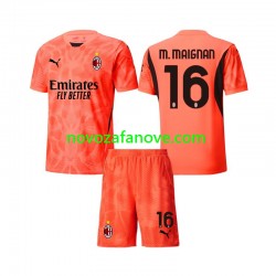 Nogometni Dres AC Milan Mike Maignan 16 Golmanski Dječji Četvrti 2024-2025 Kratkih Rukava