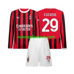 Nogometni Dres AC Milan Youssouf Fofana 29 Dječji Domaći 2024-2025 Dugim Rukavima