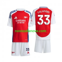 Nogometni Dres Arsenal Calafiori 33 Dječji Domaći 2024-2025 Kratkih Rukava