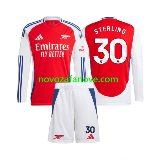 Nogometni Dres Arsenal Raheem Sterling 30 Dječji Domaći 2024-2025 Dugim Rukavima