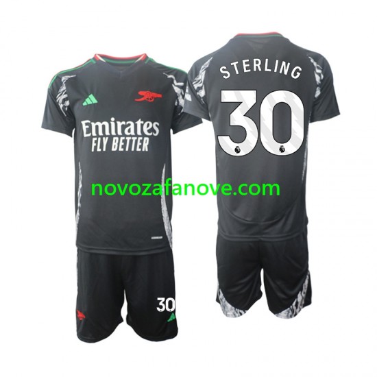 Nogometni Dres Arsenal Sterling 30 Dječji Gostujući 2024-2025 Kratkih Rukava
