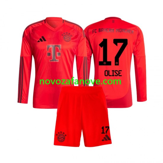 Nogometni Dres FC Bayern München Michael Olise 17 Dječji Domaći 2024-2025 Dugim Rukavima