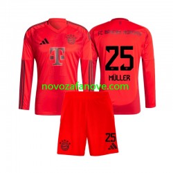 Nogometni Dres FC Bayern München Thomas Muller 25 Dječji Domaći 2024-2025 Dugim Rukavima