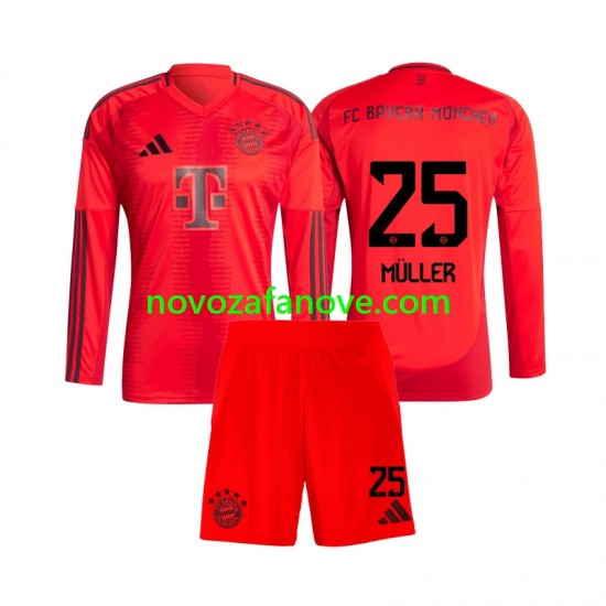 Nogometni Dres FC Bayern München Thomas Muller 25 Dječji Domaći 2024-2025 Dugim Rukavima
