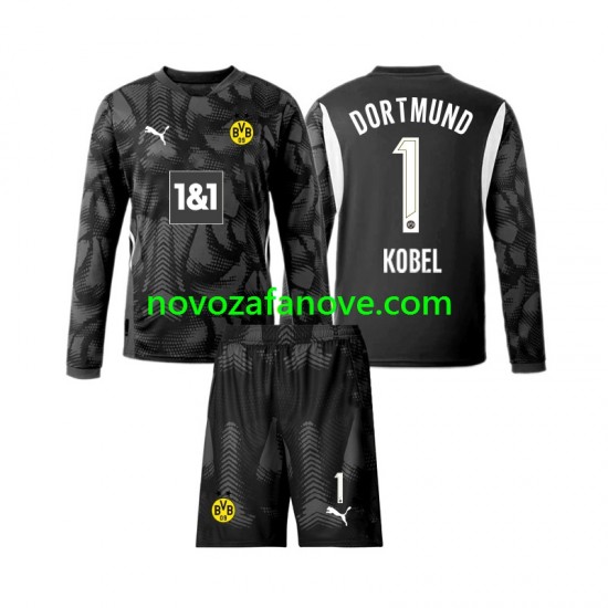 Nogometni Dres Borussia Dortmund Gregor Kobel 1 Golmanski Dječji Četvrti 2024-2025 Dugim Rukavima