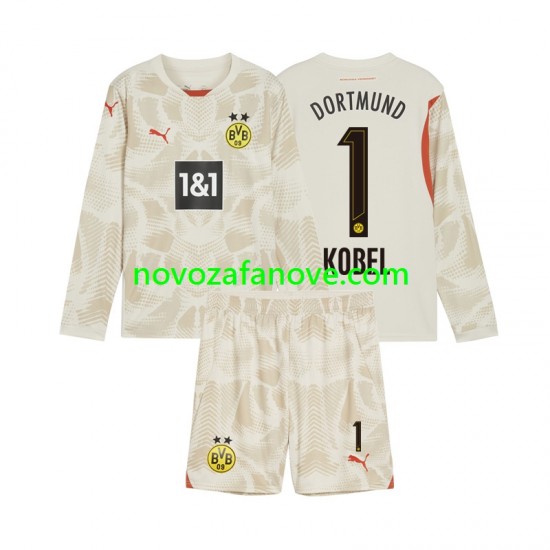 Nogometni Dres Borussia Dortmund Gregor Kobel 1 Golmanski Dječji Domaći 2024-2025 Dugim Rukavima