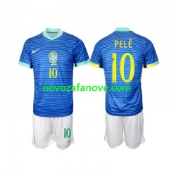 Nogometni Dres Brazil PELE 10 Dječji Gostujući 2024 Kratkih Rukava
