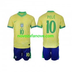 Nogometni Dres Brazil PELE 10 Dječji Domaći 2024 Kratkih Rukava
