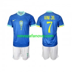 Nogometni Dres Brazil VINI JR 7 Dječji Gostujući 2024 Kratkih Rukava