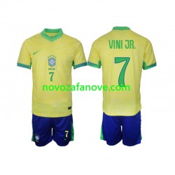 Nogometni Dres Brazil VINI JR 7 Dječji Domaći 2024 Kratkih Rukava