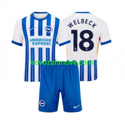 Nogometni Dres Brighton & Hove Albion WELBECK 18 Dječji Domaći 2024-2025 Kratkih Rukava