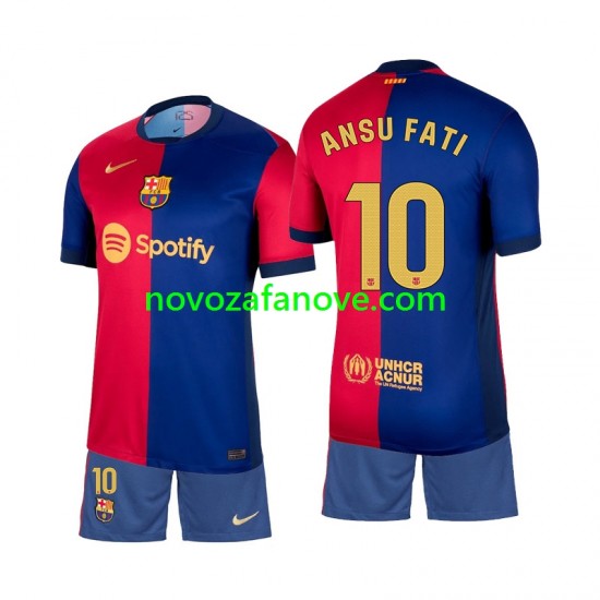 Nogometni Dres FC Barcelona Ansu Fati 10 Dječji Domaći 2024-2025 Kratkih Rukava