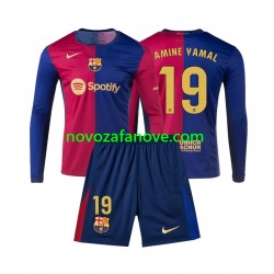 Nogometni Dres FC Barcelona Lamine Yamal 19 Dječji Domaći 2024-2025 Dugim Rukavima