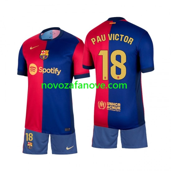 Nogometni Dres FC Barcelona Pau Victor 18 Dječji Domaći 2024-2025 Kratkih Rukava