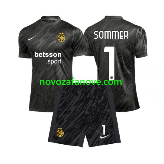 Nogometni Dres Inter Milan Yann Sommer 1 Golmanski Dječji Treći 2024-2025 Kratkih Rukava