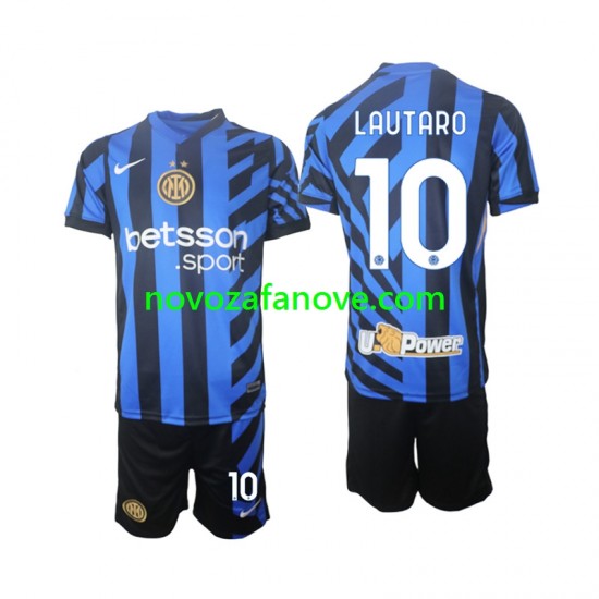 Nogometni Dres Inter Milan Lautaro 10 Dječji Domaći 2024-2025 Kratkih Rukava