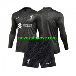 Nogometni Dres Liverpool Golmanski Dječji Domaći 2024-2025 Dugim Rukavima