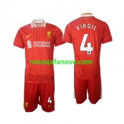 Nogometni Dres Liverpool Virgil 4 Dječji Domaći 2024-2025 Kratkih Rukava