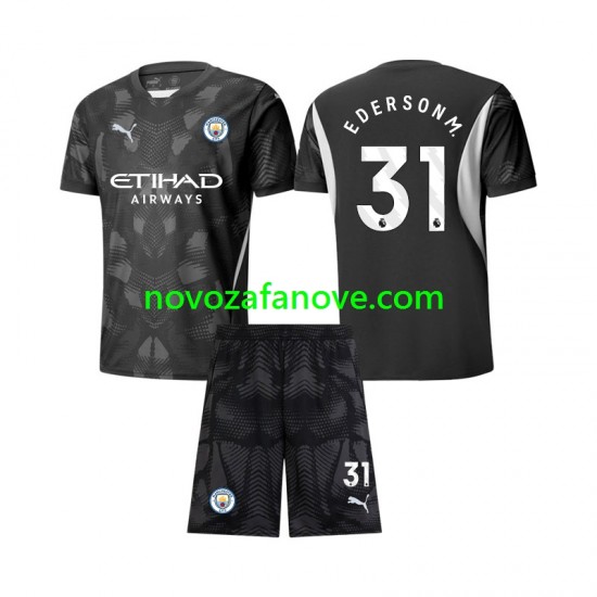 Nogometni Dres Manchester City Ederson Moraes 31 Golmanski Dječji Četvrti 2024-2025 Kratkih Rukava