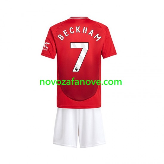 Nogometni Dres Manchester United Beckham 7 Dječji Domaći 2024-2025 Kratkih Rukava