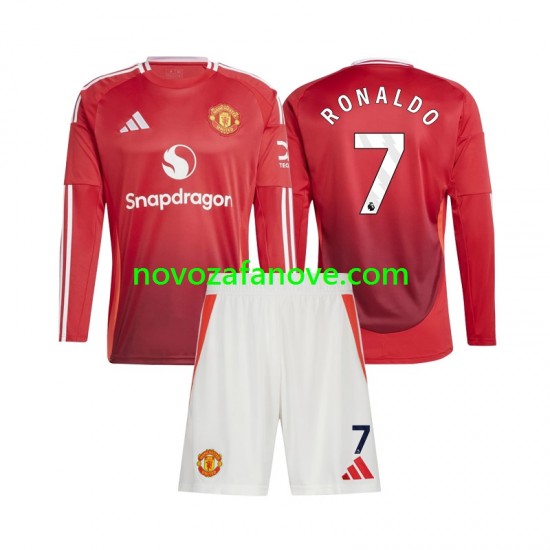 Nogometni Dres Manchester United Cristiano Ronaldo 7 Dječji Domaći 2024-2025 Dugim Rukavima