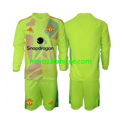 Nogometni Dres Manchester United Golmanski Dječji Gostujući 2024-2025 Dugim Rukavima