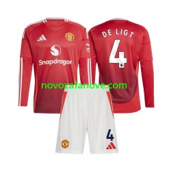 Nogometni Dres Manchester United Matthijs de Ligt 4 Dječji Domaći 2024-2025 Dugim Rukavima
