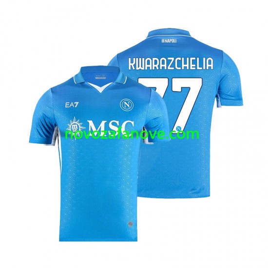 Nogometni Dres Napoli Khvicha Kvaratskhelia 77 Muški Domaći 2024-2025 Kratkih Rukava