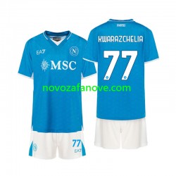 Nogometni Dres Napoli Khvicha Kvaratskhelia 77 Dječji Domaći 2024-2025 Kratkih Rukava