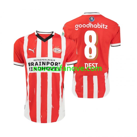 Nogometni Dres PSV Eindhoven Sergino Dest 8 Muški Domaći 2024-2025 Kratkih Rukava