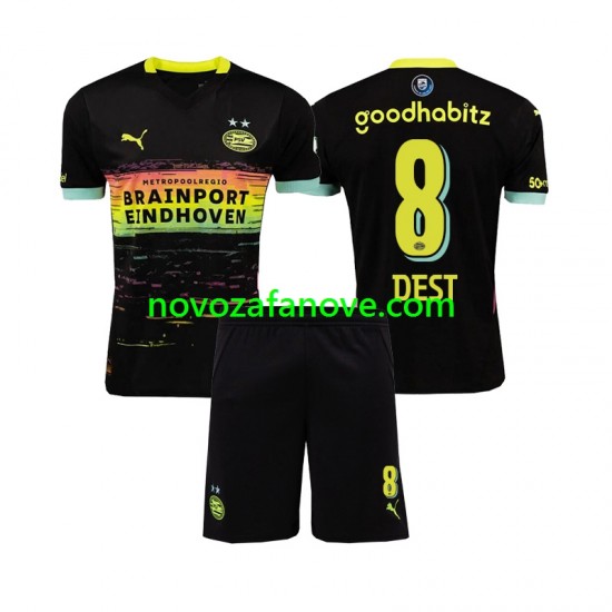 Nogometni Dres PSV Eindhoven Sergino Dest 8 Dječji Gostujući 2024-2025 Kratkih Rukava