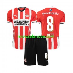 Nogometni Dres PSV Eindhoven Sergino Dest 8 Dječji Domaći 2024-2025 Kratkih Rukava