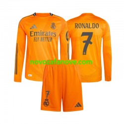 Nogometni Dres Real Madrid Cristiano Ronaldo 7 Dječji Gostujući 2024-2025 Dugim Rukavima