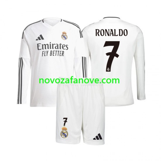 Nogometni Dres Real Madrid Cristiano Ronaldo 7 Dječji Domaći 2024-2025 Dugim Rukavima