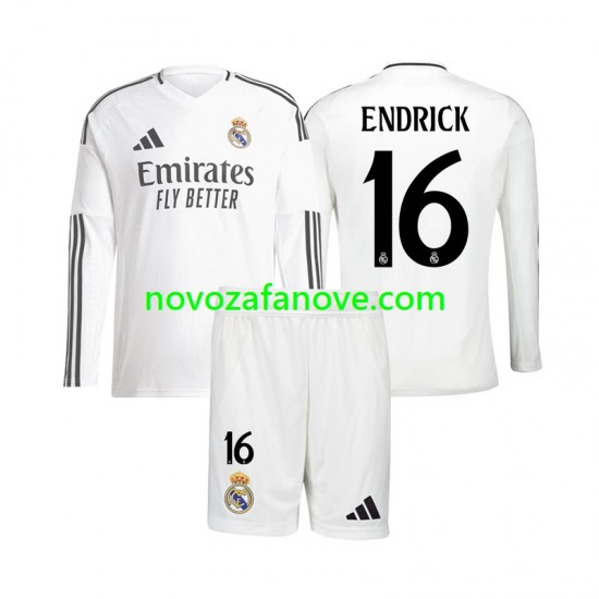 Nogometni Dres Real Madrid Endrick 16 Dječji Domaći 2024-2025 Dugim Rukavima