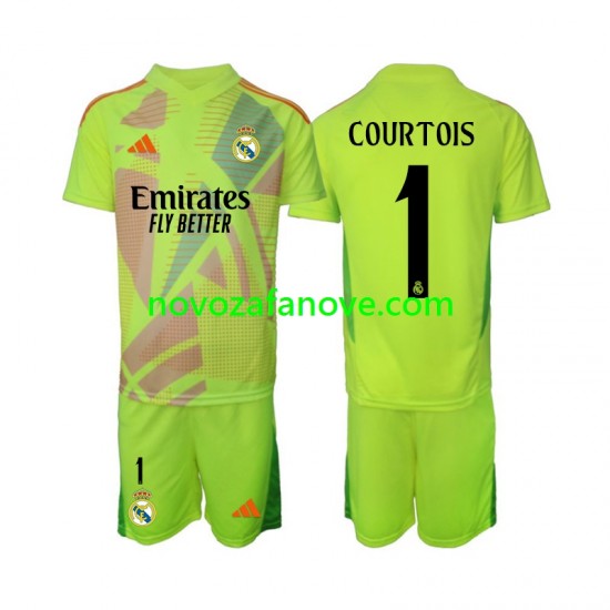 Nogometni Dres Real Madrid COURTOIS 1 Golmanski Dječji Četvrti 2024-2025 Kratkih Rukava