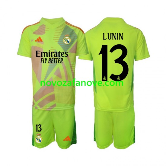 Nogometni Dres Real Madrid Lunin 13 Golmanski Dječji Četvrti 2024-2025 Kratkih Rukava