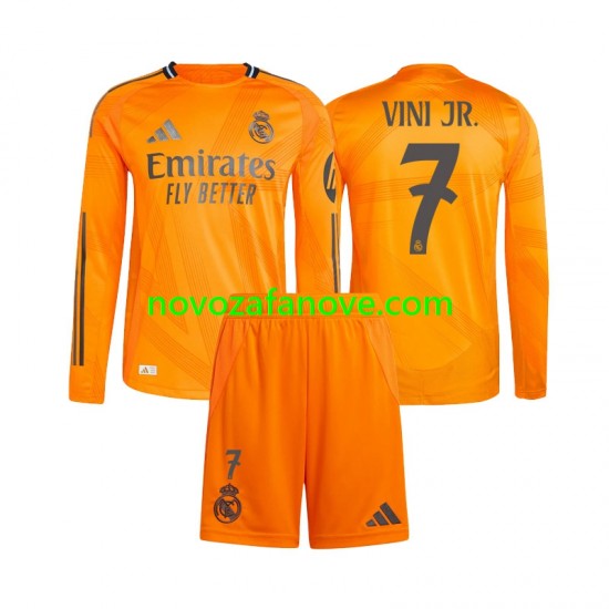 Nogometni Dres Real Madrid Vinicius Junior 7 Dječji Gostujući 2024-2025 Dugim Rukavima