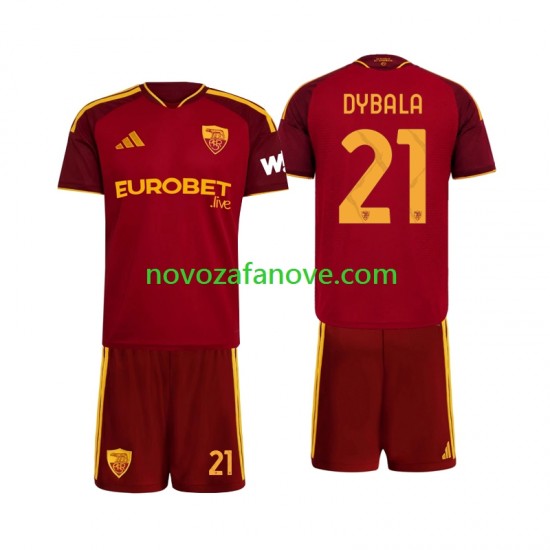 Nogometni Dres Roma Paulo Dybala 21 Dječji Domaći 2026-2027 Kratkih Rukava