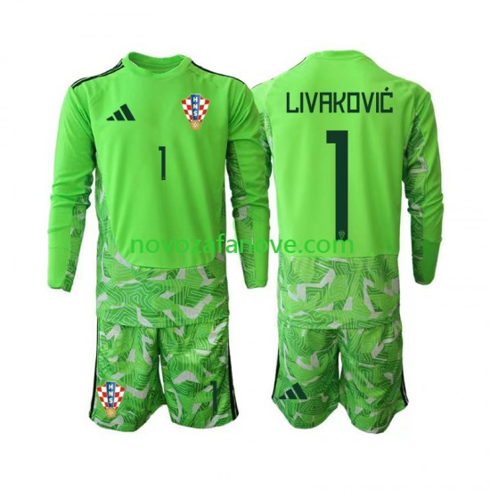 Nogometni Dres Hrvatska Dominik Livakovic 25 Golmanski Dječji Domaći 2026-2027 Dugim Rukavima