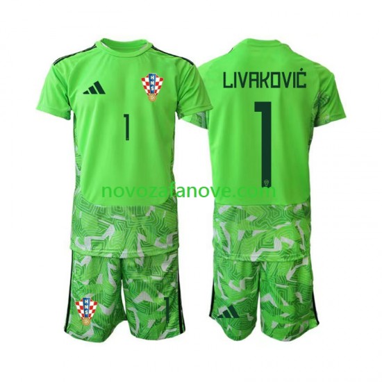 Nogometni Dres Hrvatska Dominik Livakovic 25 Golmanski Dječji Domaći 2026-2027 Kratkih Rukava