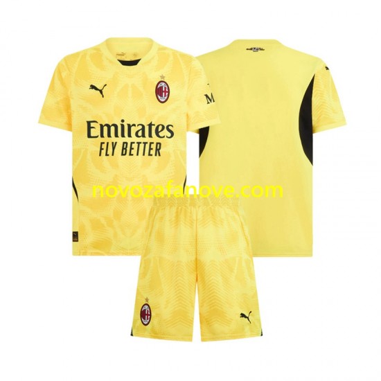 Nogometni Dres AC Milan Golmanski Dječji Gostujući 2024-2025 Kratkih Rukava
