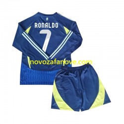 Nogometni Dres Al Nassr Cristiano Ronaldo 7 Dječji Gostujući 2024-2025 Dugim Rukavima