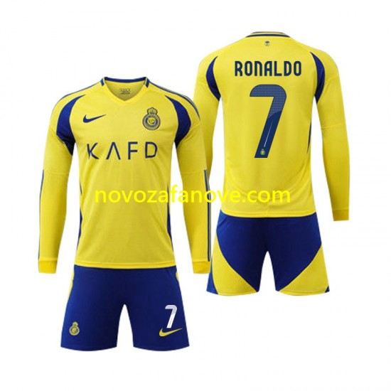 Nogometni Dres Al Nassr Cristiano Ronaldo 7 Dječji Domaći 2024-2025 Dugim Rukavima