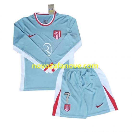 Nogometni Dres Atlético Madrid Antoine Griezmann 7 Dječji Gostujući 2024-2025 Dugim Rukavima