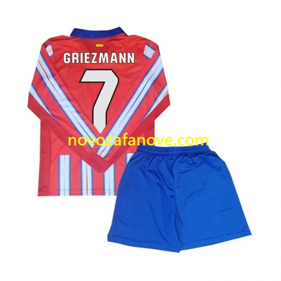 Nogometni Dres Atlético Madrid Antoine Griezmann 7 Dječji Domaći 2024-2025 Dugim Rukavima